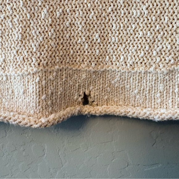 Free people marled bright lights open stitch sweater in beige color small - Picture 14 of 16